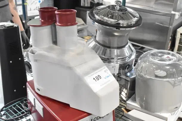 BRAND NEW Robot Coupe R2N Food Processor, 3 Qt. gray bowl, continuous feed, 2 discs, scratch and dent condition.