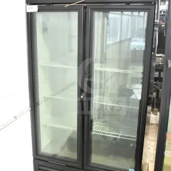 Brand new 2025 True GDM-35F-HC commercial 2-door reach-in freezer merchandiser with scratches and dents, 115 volts, 1 phase.