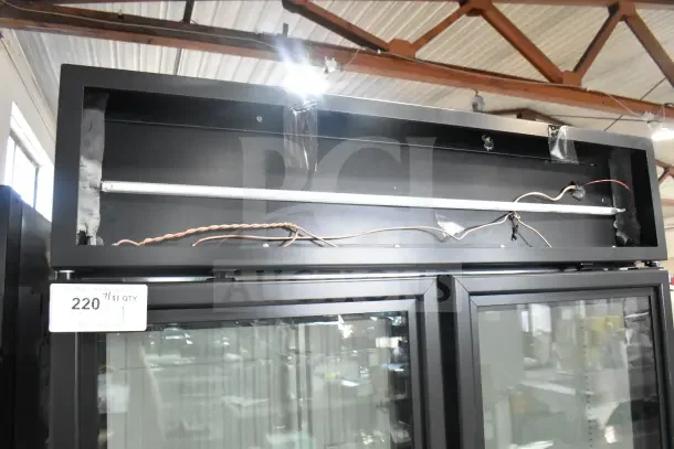2025 True GDM-35F-HC Commercial 2 Door Reach-In Freezer Merchandiser, 115V, 1 phase, minor scratches, new condition.