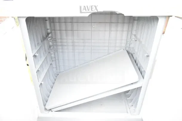 Brand new scratch and dent Lavex janitorial cart with interior storage shown. Two units available.