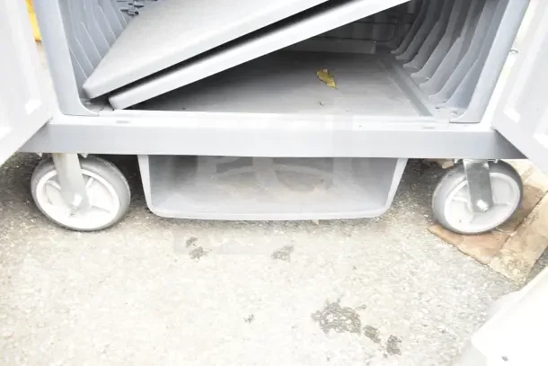 2 Lavex janitorial carts, brand new with minor scratches and dents, sturdy wheels, storage compartments.