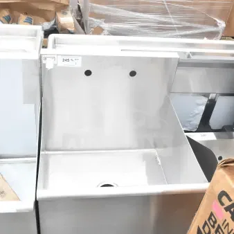 BRAND NEW Steelton 24"x21"x14" utility sink, scratch and dent, for 8" center faucet. Model 522US12421.