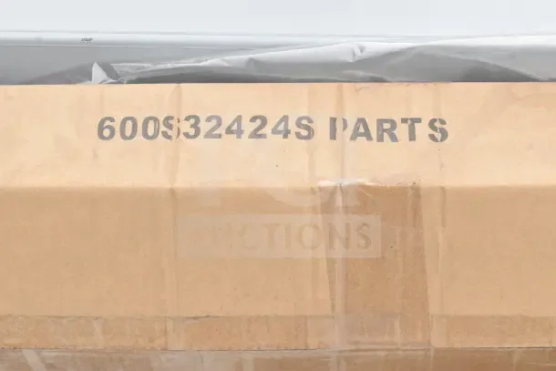 Cardboard box labeled "600S32424S PARTS" for Regency 72" three-compartment utility sink.