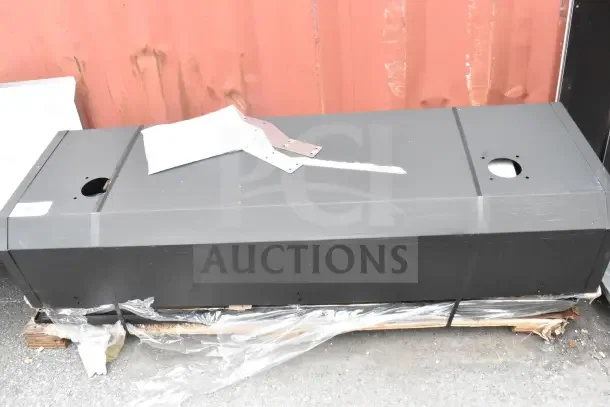 Brand new Vulcan BCKRISR-SX36 36" reinforced high shelf, black, scratch and dent condition, on pallet, with mounting brackets.