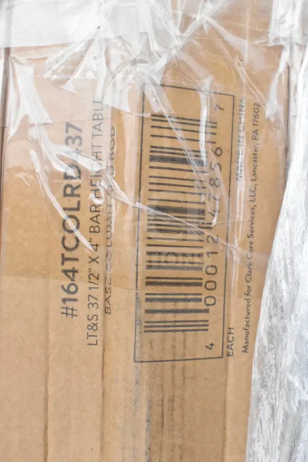 Box with barcode and label for a Regency 72" three compartment utility sink, indicating dimensions and manufacturer details.