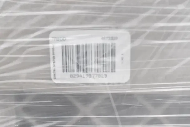 Plastic-wrapped pallet labeled "TR8DD 4672329," containing 34 brand new scratch and dent items, including glass caddies.