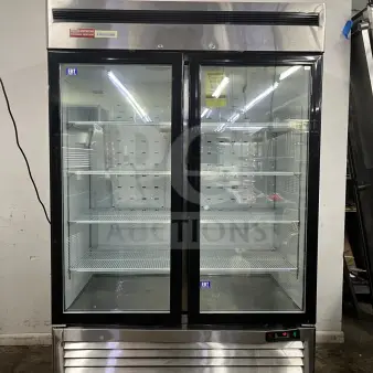 NORTH AMERICAN Precision Series double glass door merchandiser freezer, model A2GDF, in good condition.