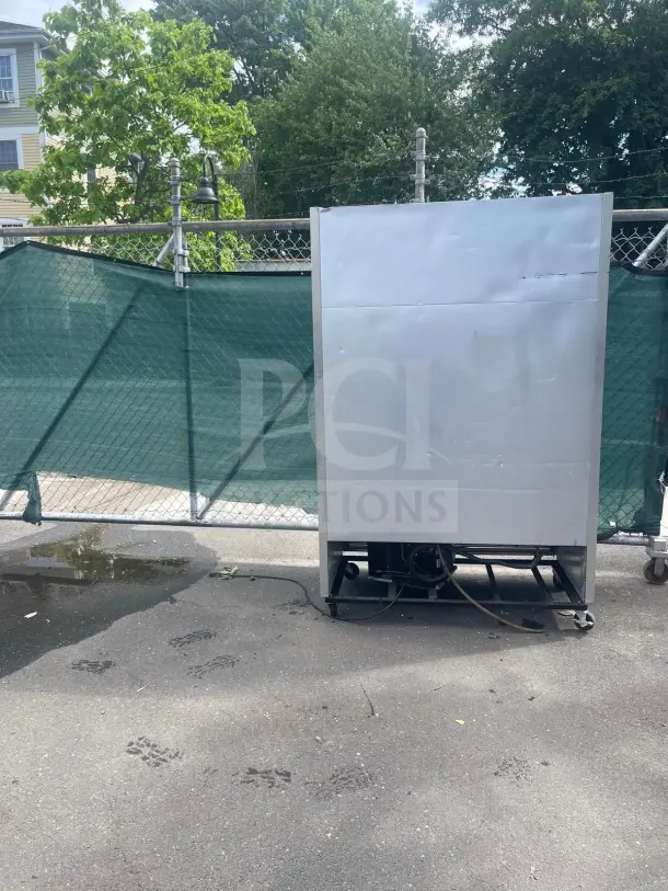 True T-49-HC 54" reach-in refrigerator, two solid doors, left/right hinge. Appears used, 115v, TRUE brand, model T-49.