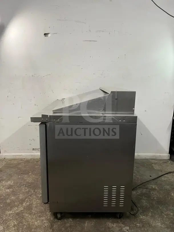 Kelvinator KCHMT48 48" prep table, stainless steel, refrigerated base, commercial use, good condition, 115v.