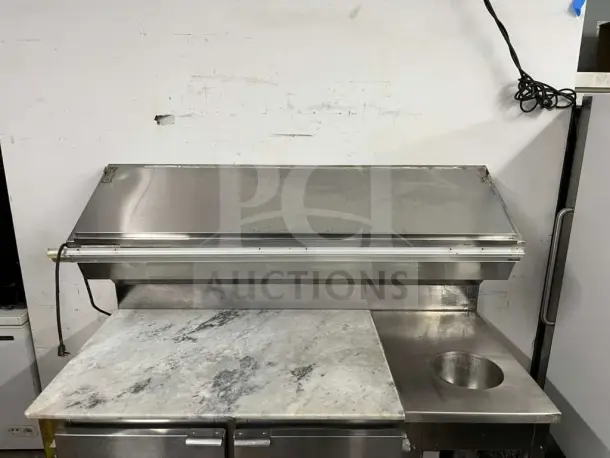 Marsal 68" Supreme Refrigerated Pizza Prep Table with granite top, Model D68, stainless steel, used condition.