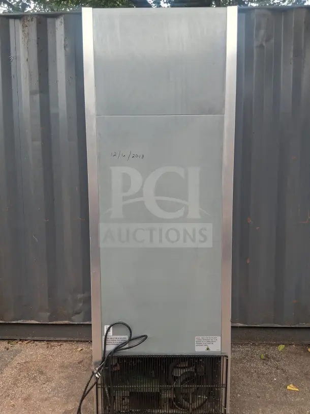 True T-23-HC Reach-In Refrigerator, 27" solid door, dated 12/4/2018, shown backside with power cord.
