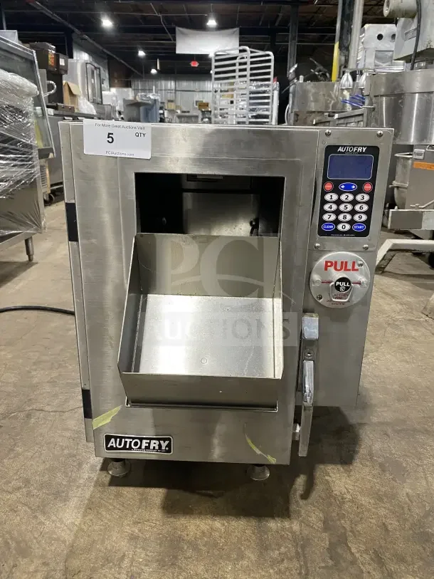 Autofry MTI10X ventless electric fryer, stainless steel, countertop model, on legs, labeled controls, SN: 70162-10.