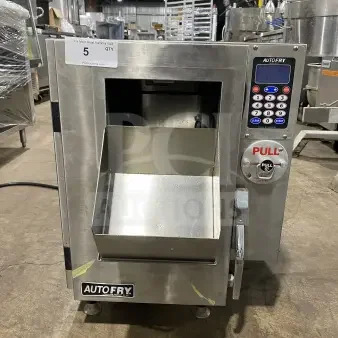 Autofry MTI10X ventless electric fryer, stainless steel, countertop model, on legs, labeled controls, SN: 70162-10.