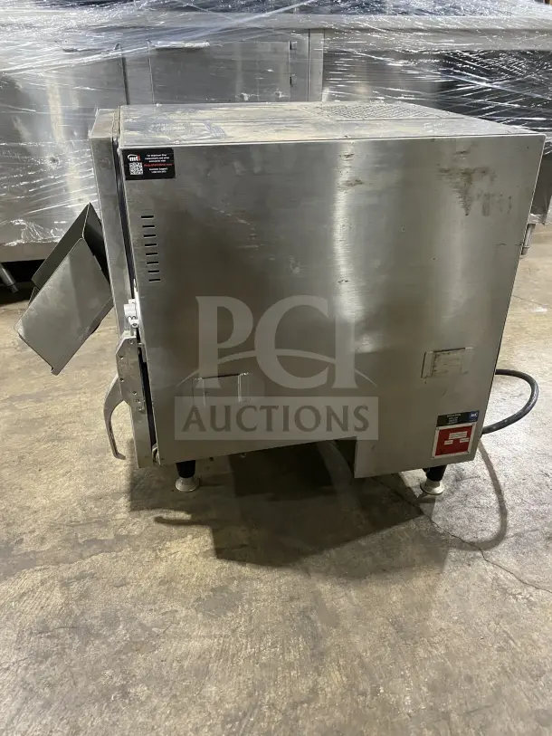 Autofry MTI10X ventless greaseless fryer, stainless steel, electric, on legs, features visible power cord, minor surface wear.