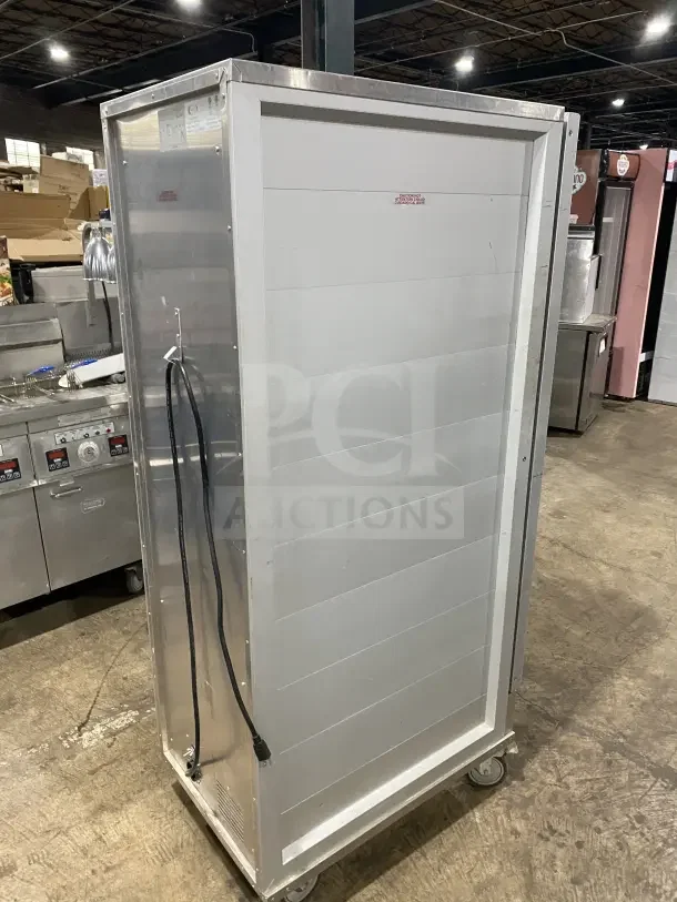 Bevles HPC6836 stainless steel heated proofing cabinet with view-through door, 120V, on casters, excellent condition.