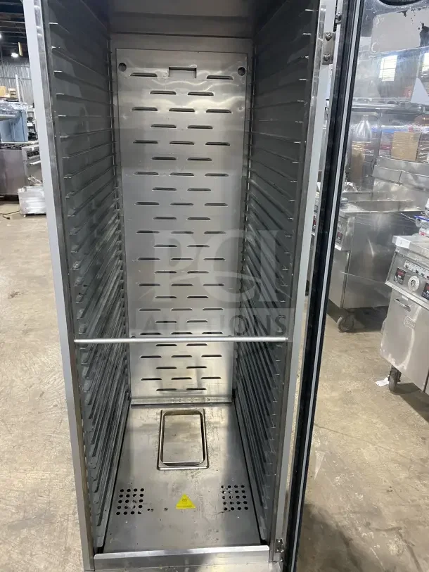 Bevles HPC6836 heated warming/proofing cabinet, stainless steel, view-through door, on casters, excellent condition.