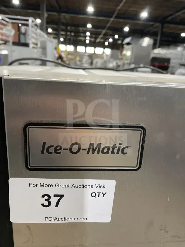 Ice O Matic Elevation Series 22" commercial ice machine, model IM0320HA, air-cooled, half dice cubes, stainless steel finish.