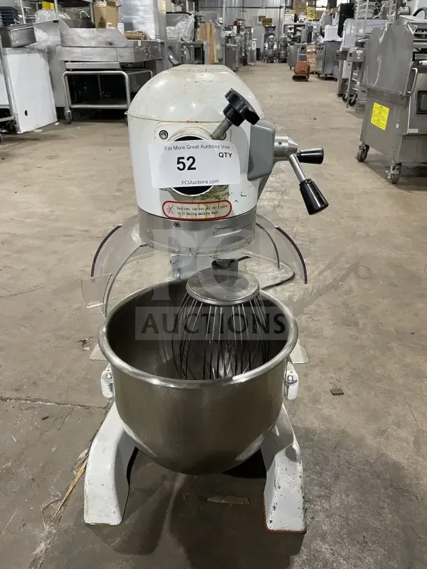 2018 commercial 20 Qt. planetary mixer, HL-B20M, gear-driven, electric, with stainless steel bowl. Model SN: 18HL7145020.