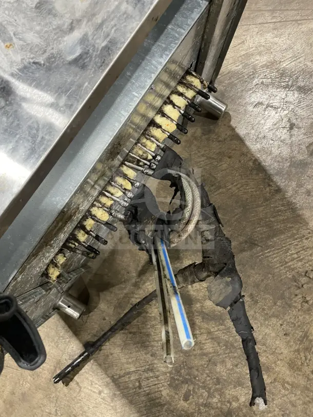 Krowne Commercial Stainless Steel Cold Plate/Ice Bin with legs, showing connectors and wiring detail, in used condition.