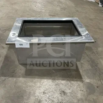 SupremeMetal DICP-1 stainless steel bartender sink system, rectangular design, good condition, features drop-in cold food well.