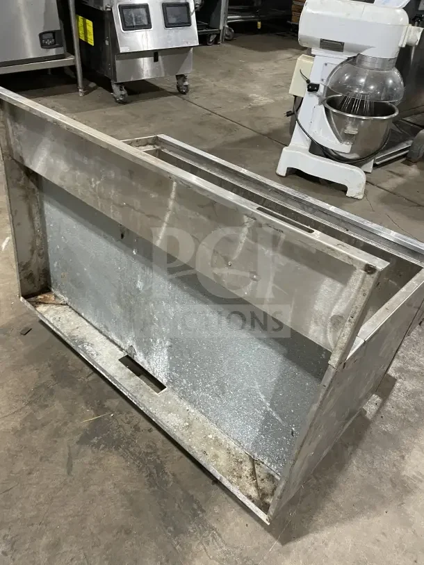 Krowne stainless steel 36" underbar ice bin, model KR21 36 8, showing wear; includes cold plate.