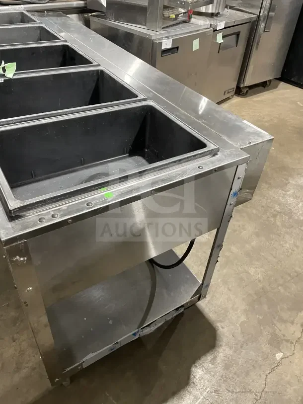 Vollrath ServeWell 5-Well Electric Hot Food Table, Model 38119, stainless steel, commercial use, 208-240V, good condition.