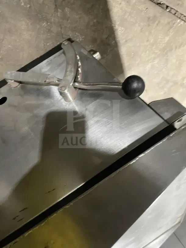 Cecilware stainless steel countertop gas griddle with cheese melter and overfire broiler, features lever handle, fair condition.