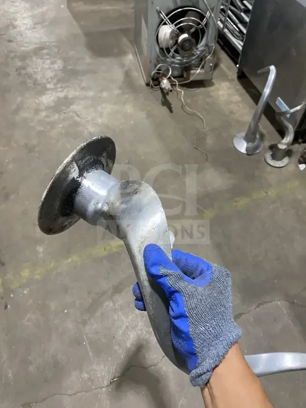 Commercial stainless steel spiral dough hook for 60Qt planetary mixers, lightly worn, durable, set of two.