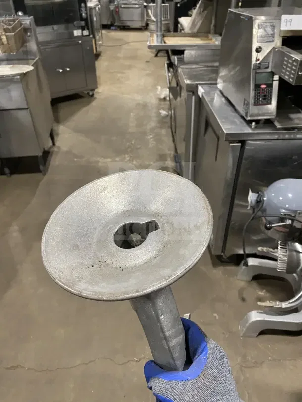 Commercial stainless steel spiral dough hook, durable, in good condition. Fits industrial mixers. Auction for two hooks.