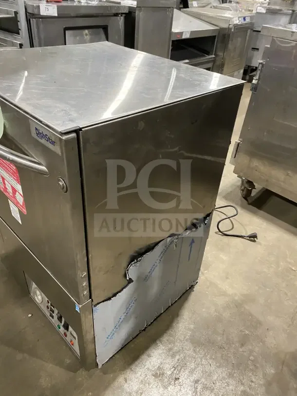 Jackson DishStar LT stainless steel undercounter dishwasher, model DISHSTARLT, Energy Star certified, visible wear, 115V.