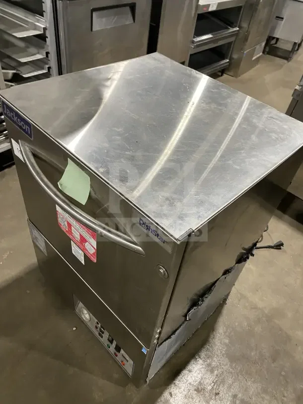 Jackson DishStar LT stainless steel dishwasher, undercounter model. Energy Star certified. Visible serial number: 19K382310.