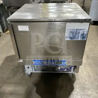 Irinox EF201 Commercial Stainless Steel Undercounter Blast Chiller, visible wear, intact control panel, SN: 051700268.
