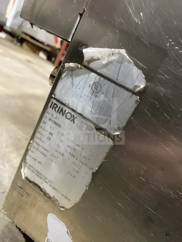 Irinox EF20.1 commercial stainless steel blast chiller, undercounter model, visible wear and UL certification label. SN: 051700268.