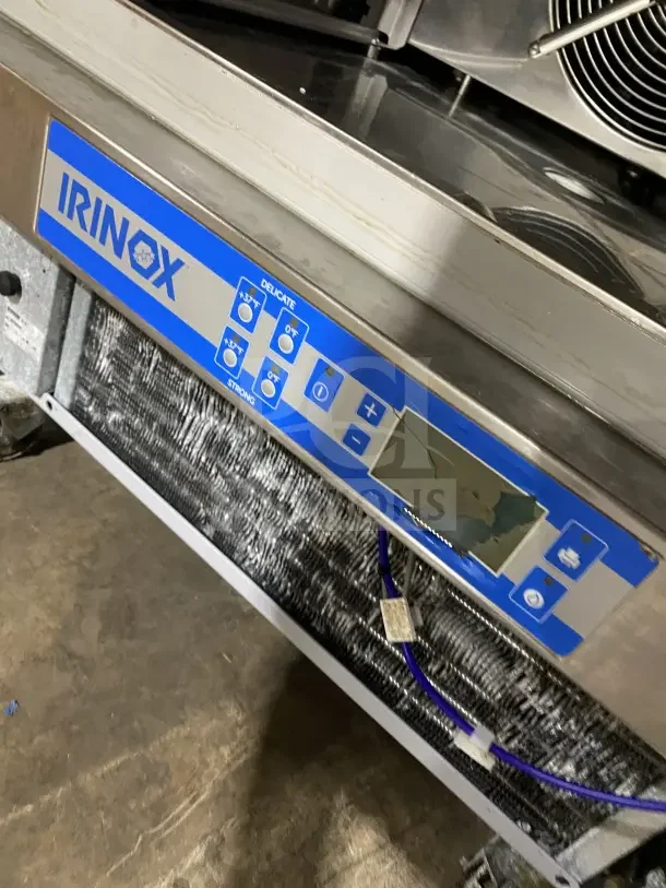Irinox EF201 stainless steel undercounter blast chiller with damaged control panel, model EF20.1, SN: 051700268.