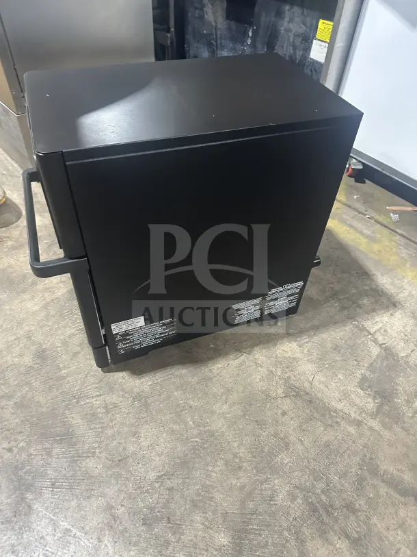 MerryChef Eikon E2S black rapid cook oven; electric, 208/240V, 1 phase, countertop model with visible labels, excellent condition.