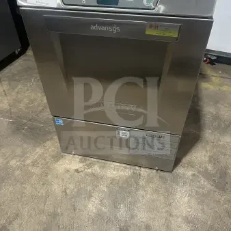 Hobart Advansys LXe Series commercial dishwasher, model LXER, stainless steel, electric, 120/208-240V, 1 Phase, SN: 231246445.