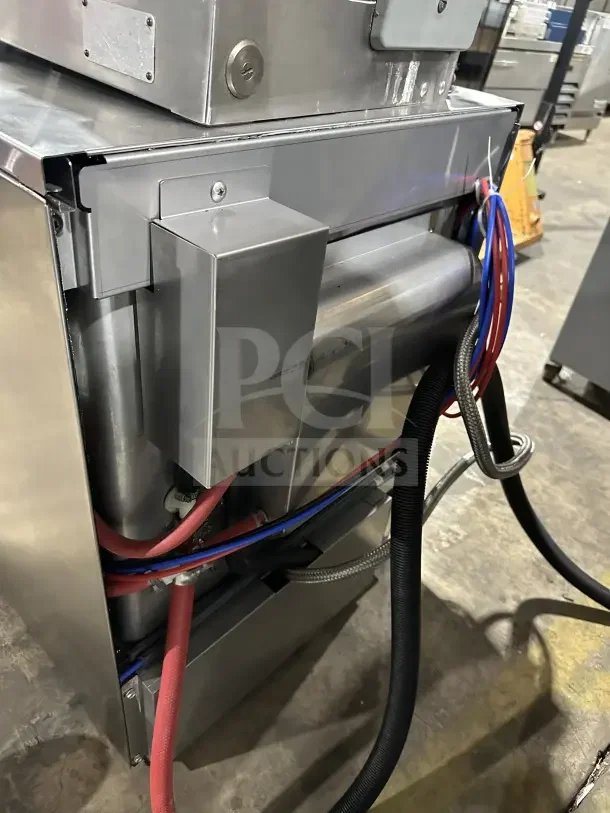 Hobart Advansys LXe Series stainless steel undercounter dishwasher, Model: LXER, in good condition with visible wiring connections.