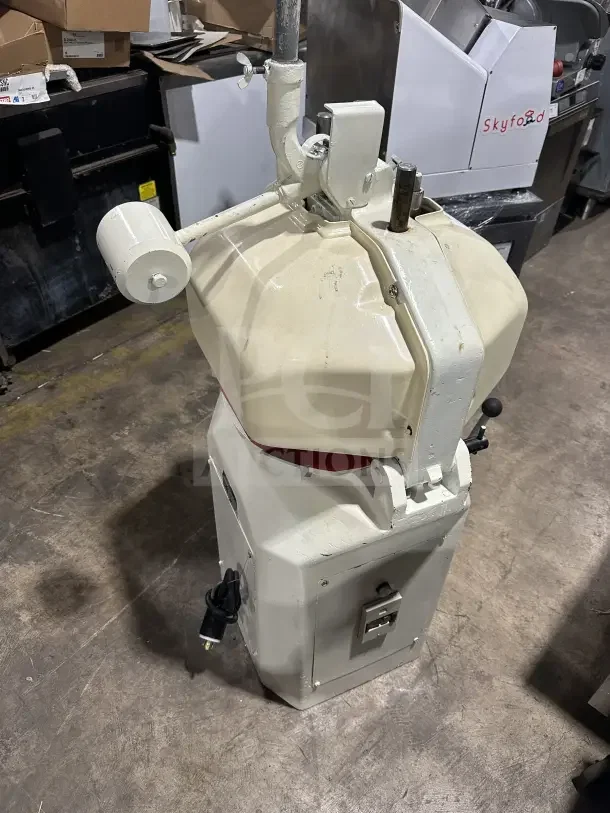 Erika Q2 Commercial Dough Press/Divider/Rounder, Model SN: 14031, white, 220V, used condition.