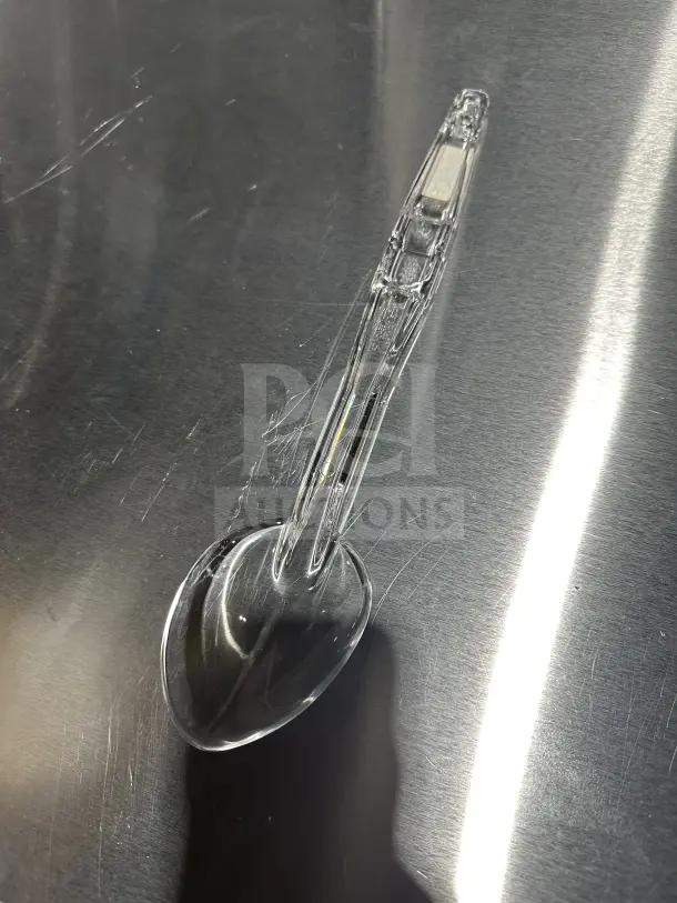 Cambro Camwear 13" clear polycarbonate deli spoon, model SPO13CW135, in excellent condition.