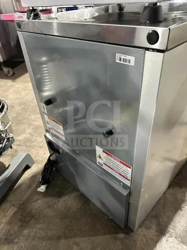 True 24" stainless steel undercounter refrigerator, Model TUC-24G-HC~FGD01, with glass door and poly-coated wire rack.