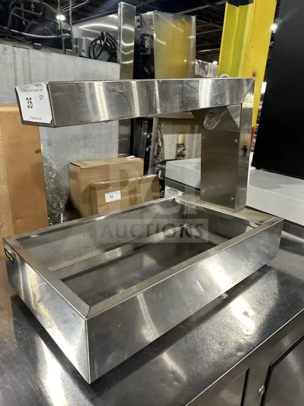 Vevor HCW620 Commercial French Fry Warmer, all stainless steel, countertop model, excellent condition, auction tag visible.