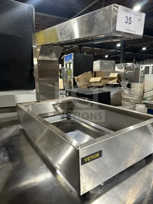 Vevor HCW620 Commercial Countertop French Fry Warmer, stainless steel, visible Vevor logo, auction tag "35 QTY."