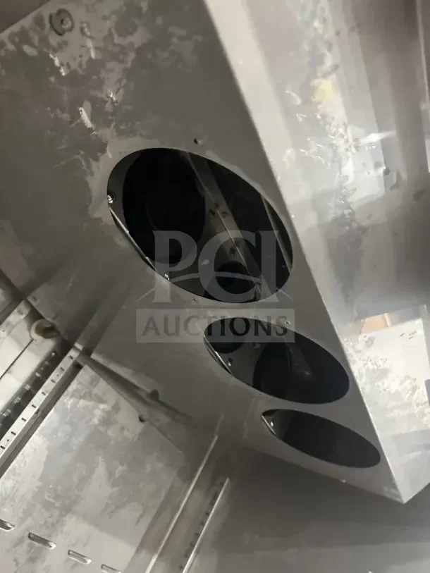 Hoshizaki Commercial Series Stainless Steel 55" Two-Section Reach-In Upright Freezer interior, Model CF2SFS, vents visible.
