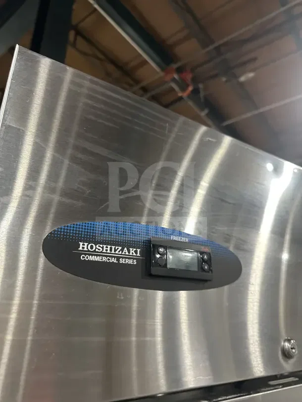 Hoshizaki CF2SFS stainless steel 55" two-section upright freezer with control panel, part of the Commercial Series.
