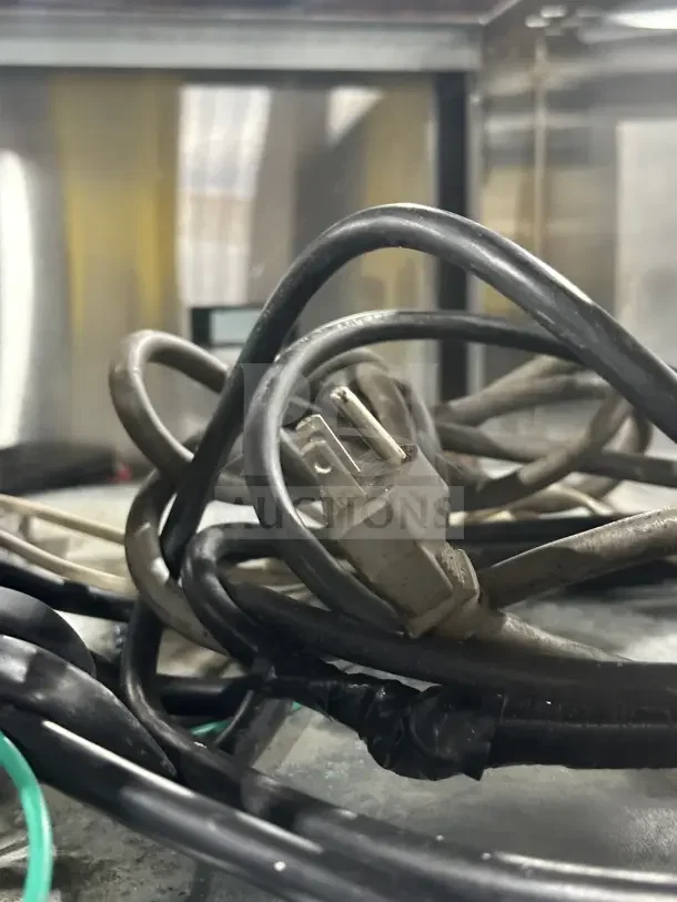Tangled black power cords for Hoshizaki CF2SFS freezer, indicating used condition. Plug type: 115V, 1 phase.