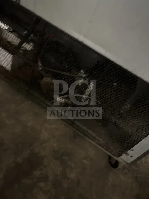 Kelvinator KCHMT418 stainless steel 2-door prep table on casters, commercial grade.
