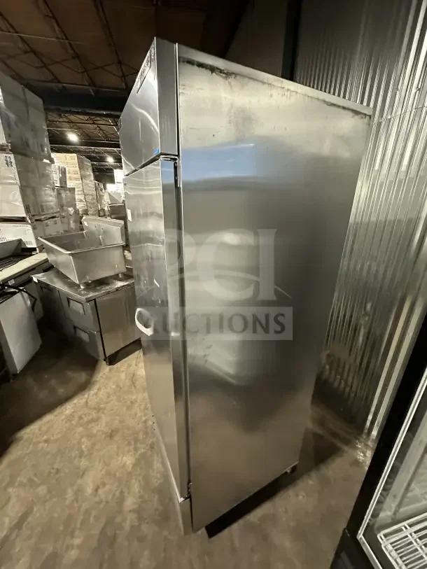 Beverage-Air Horizon Series 27" stainless steel freezer, model HBF23HC-1, on casters, in good condition, 115V, 1 phase.