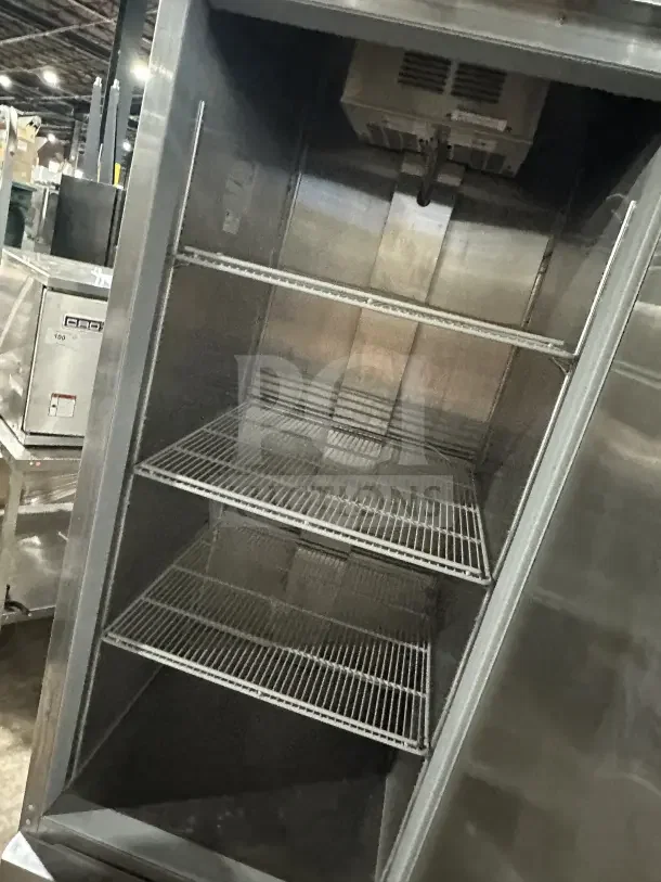 Beverage-Air Horizon Series 27" stainless steel reach-in freezer, model HBF23HC1, 3 shelves, on casters, excellent condition.