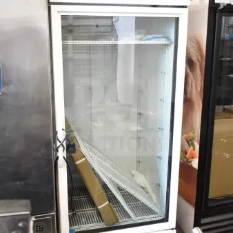 2021 True TSCI-600R-G-PH commercial single-door cooler, 115V, 1 phase, excellent condition with glass door and adjustable shelves.