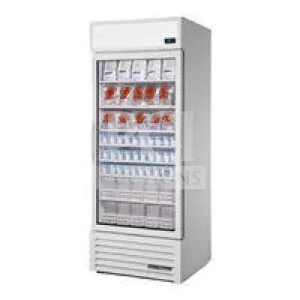 Brand new True TSCI-600R-G-PH commercial cooler, single door, glass front, slight scratch and dent, 115V, 1 phase.